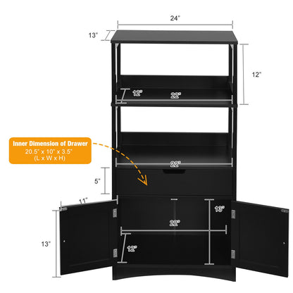 Bathroom Storage Cabinet With Drawer And Shelf, Black Floor Cabinets at Gallery Canada