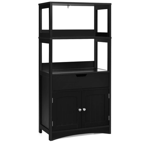 Bathroom Storage Cabinet With Drawer And Shelf, Black