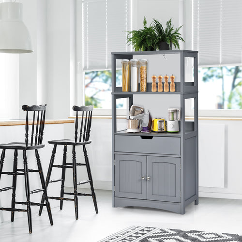 Bathroom Storage Cabinet With Drawer And Shelf, Gray