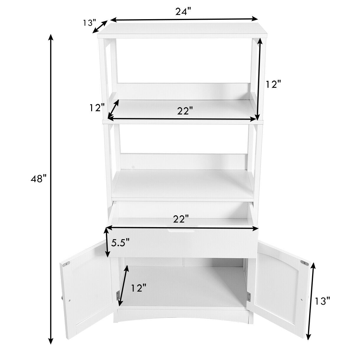 Bathroom Storage Cabinet With Shelf, Drawer, White Floor Cabinets at Gallery Canada