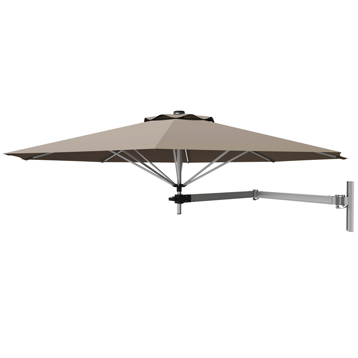 8ft Telescopic Folding Tilt Aluminum Sun Shade Umbrella, Tan Outdoor Umbrellas at Gallery Canada