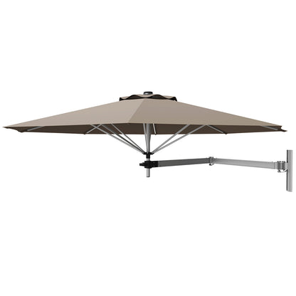 8ft Telescopic Folding Tilt Aluminum Sun Shade Umbrella, Tan Outdoor Umbrellas at Gallery Canada