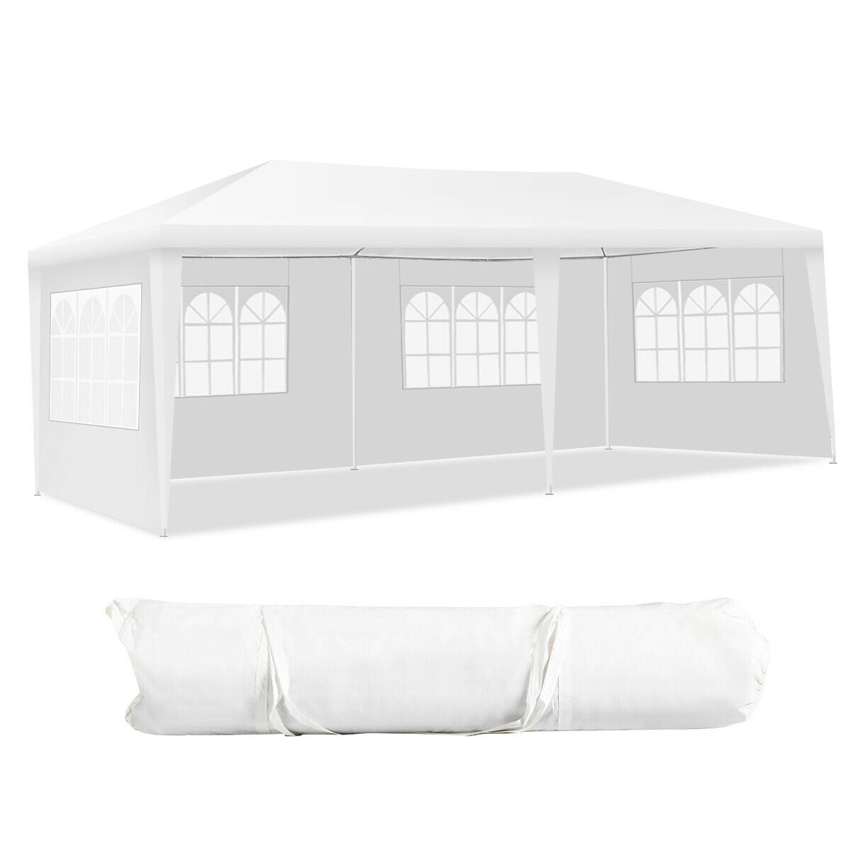 10 x 20 Feet Outdoor Canopy Tent, Removable Walls, Carry Bag, White Canopies at Gallery Canada