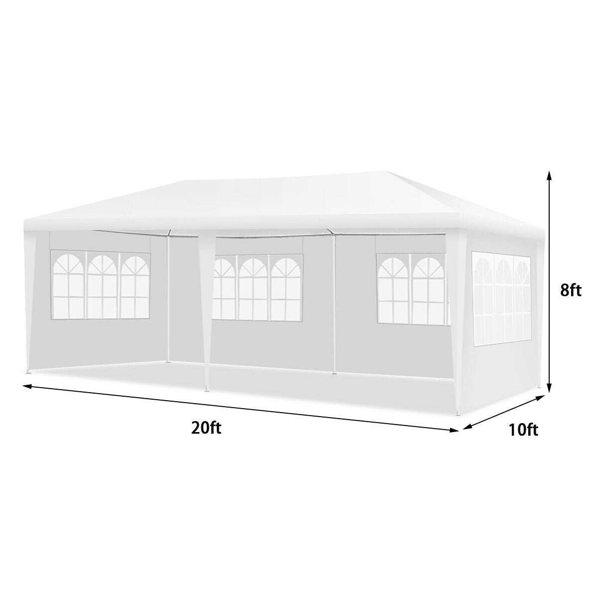 10 x 20 Feet Outdoor Canopy Tent, Removable Walls, Carry Bag, White Canopies at Gallery Canada