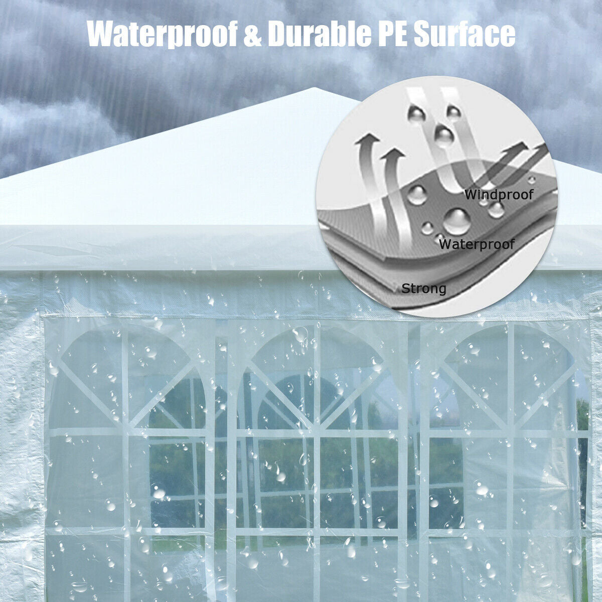 10 x 20 Feet Outdoor Canopy Tent, Removable Walls, Carry Bag, White Canopies at Gallery Canada