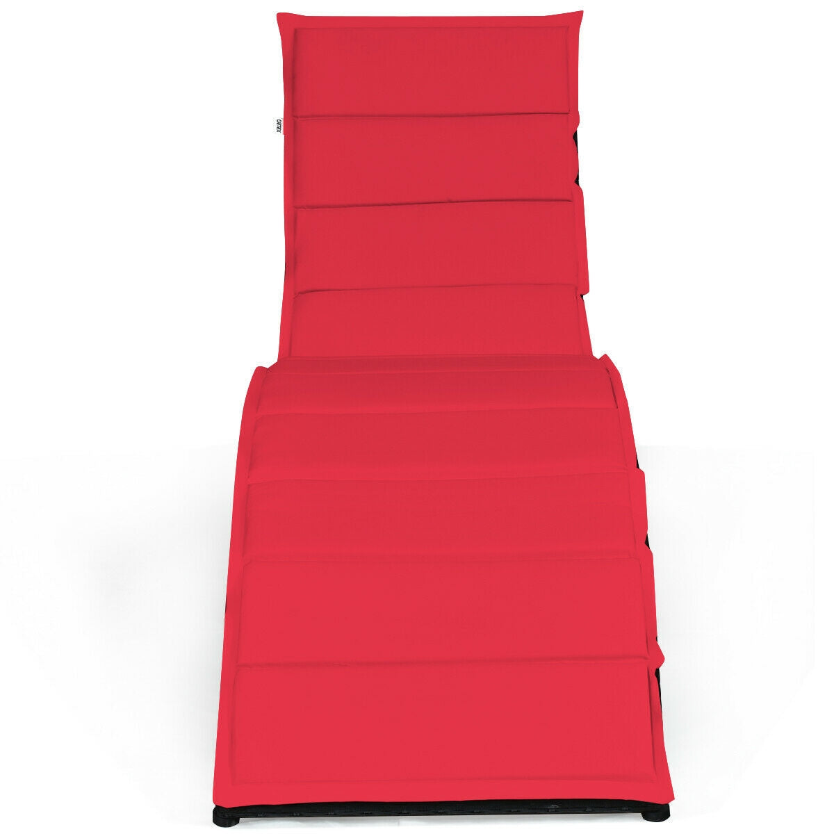 Folding Rattan Lounge Chair With Cushion, Red Outdoor Chaise Lounges at Gallery Canada