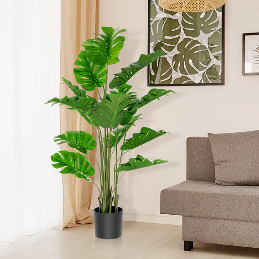 5 Feet Artificial Faux Monstera Deliciosa Plant, Green Faux Plants Green at Gallery Canada