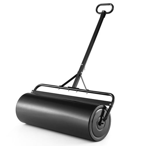 Metal Lawn Roller, Detachable Gripping Handle, Black