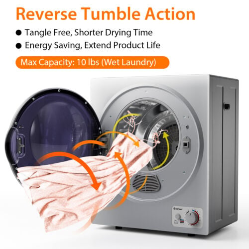 1.5 Cu.ft Stainless Steel Wall Mount Clothes Dryer, Silver Dryers at Gallery Canada