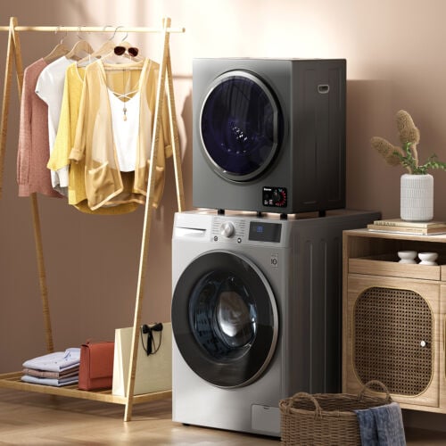 1.5 Cu.ft Clothes Dryer, Stainless Steel Wall Mount, Gray