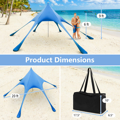 20x20 Feet Beach Canopy Tent, UPF50+ Sun Protection, Blue Canopies at Gallery Canada