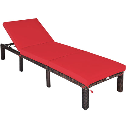 Outdoor Rattan Adjustable Chaise, Red Outdoor Chaise Lounges at Gallery Canada