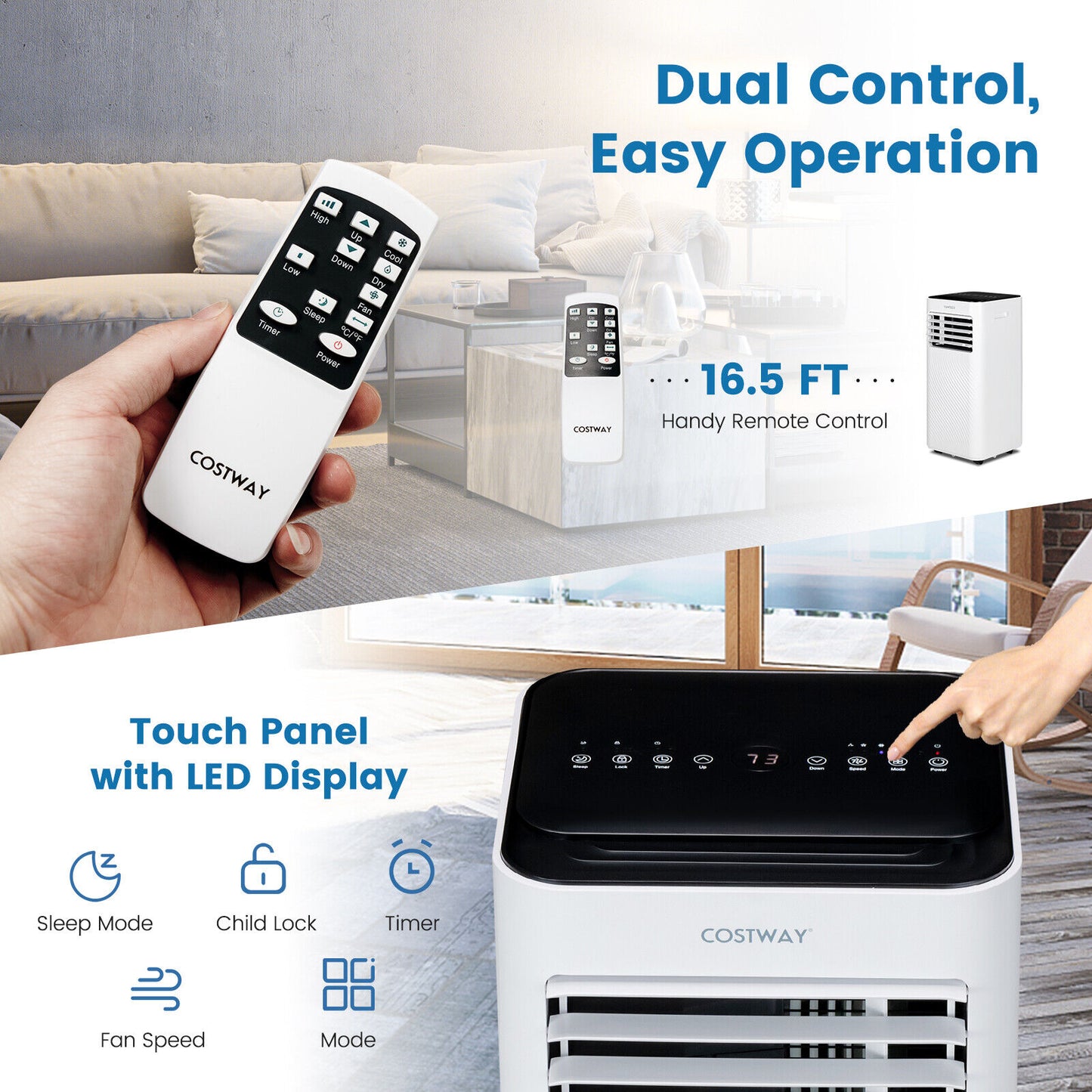 8000 BTU Portable Air Conditioner, Remote Control, Sleep Mode, Black Portable Air Conditioners at Gallery Canada