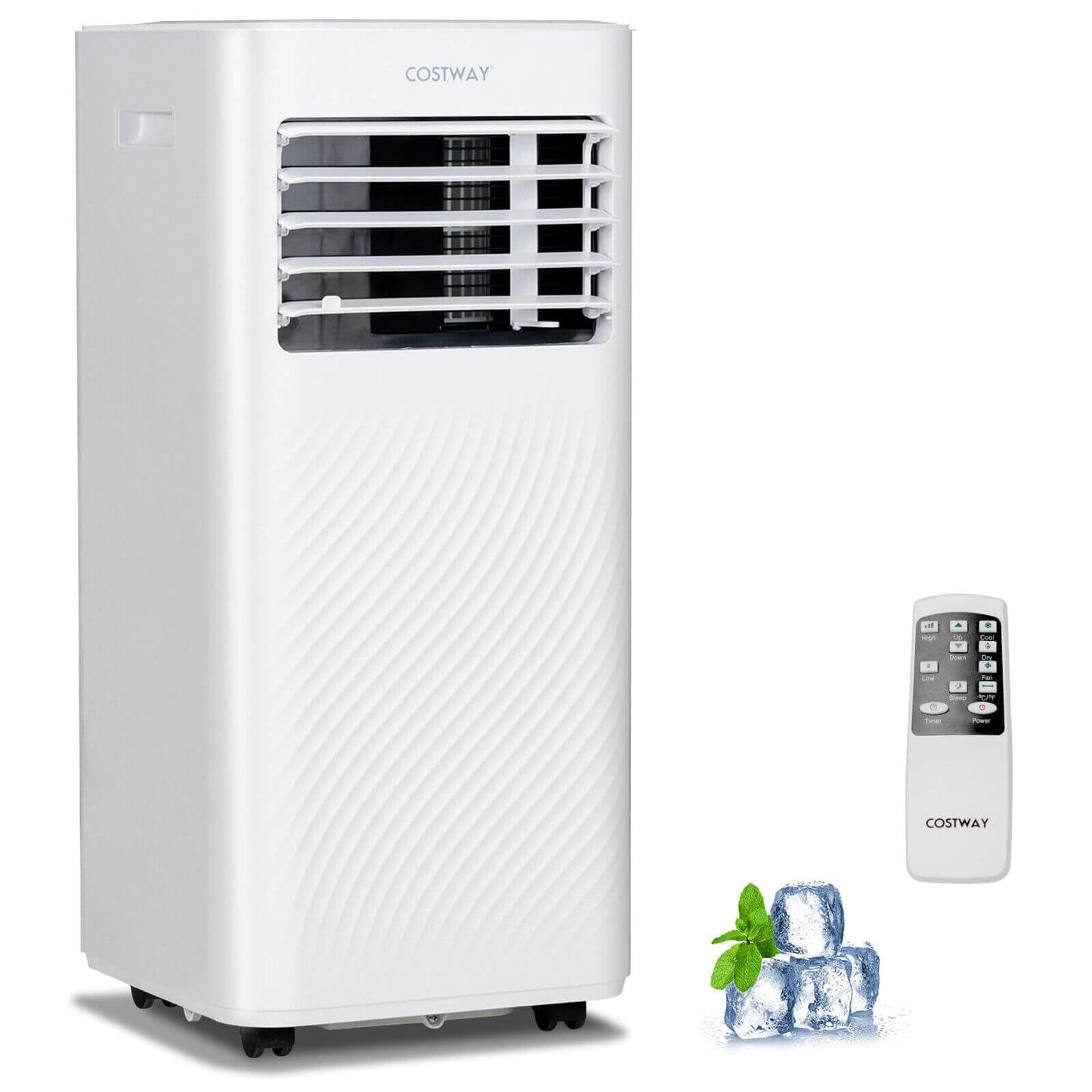 10000 BTU Portable Air Conditioner, Dehumidifier, Sleep Mode, White Portable Air Conditioners White at Gallery Canada