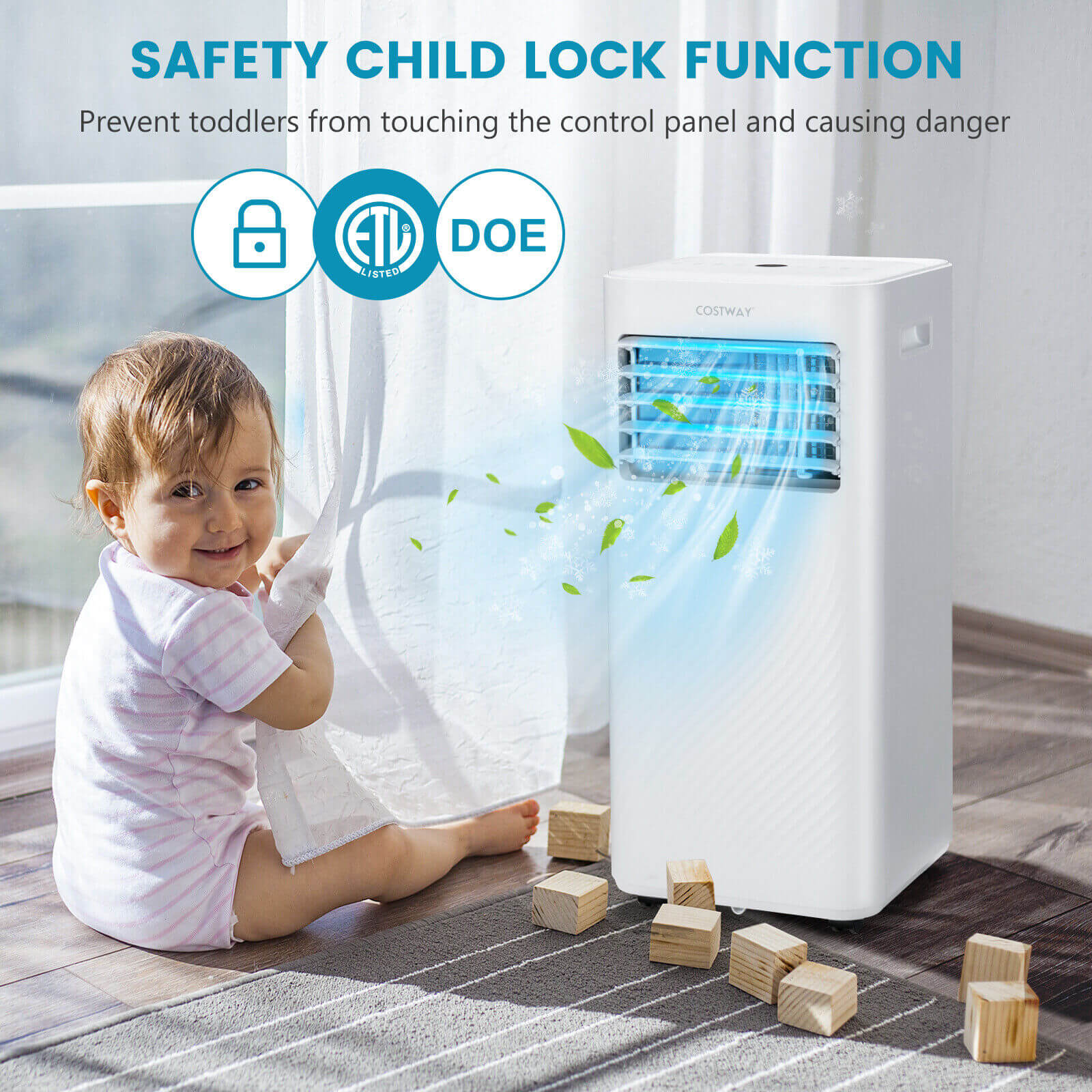 10000 BTU Portable Air Conditioner, Dehumidifier, Sleep Mode, White Portable Air Conditioners at Gallery Canada