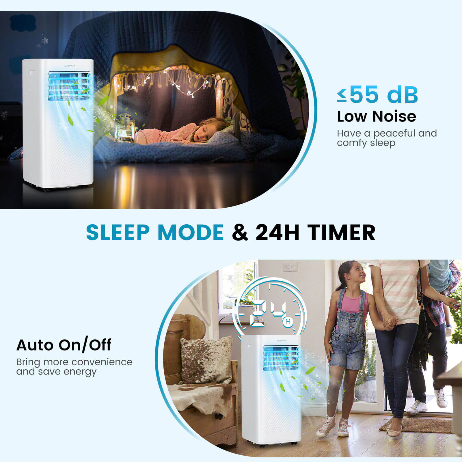 10000 BTU Portable Air Conditioner, Dehumidifier, Sleep Mode, White Portable Air Conditioners at Gallery Canada
