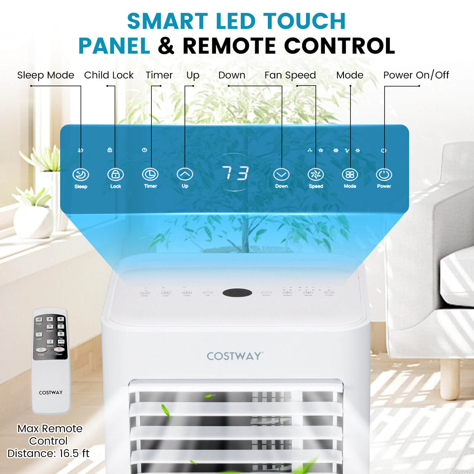10000 BTU Portable Air Conditioner, Dehumidifier, Sleep Mode, White Portable Air Conditioners at Gallery Canada