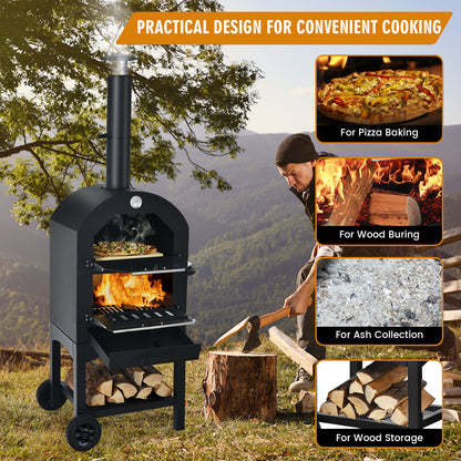 Portable Outdoor Pizza Oven With Pizza Stone, Waterproof Cover, Black Outdoor Grills at Gallery Canada
