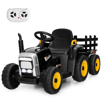 12V Kids Ride On Tractor, 3-Gear-Shift Ground Loader, Black Powered Ride On Toys at Gallery Canada