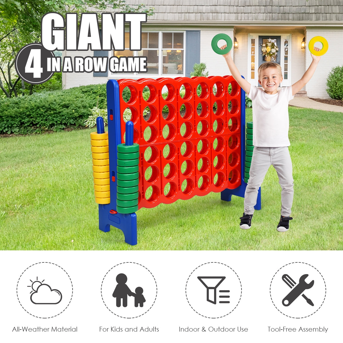 Jumbo 4-To-Score Giant Game Set, 42 Jumbo Rings, Blue Lawn Games at Gallery Canada
