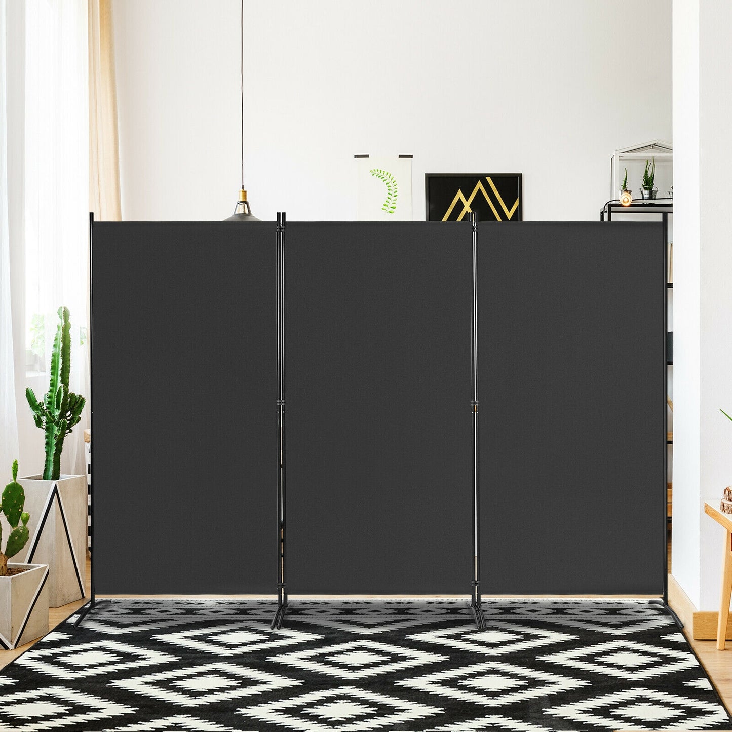 3-Panel Folding Privacy Screen, Office Room Divider, Black Room Dividers at Gallery Canada