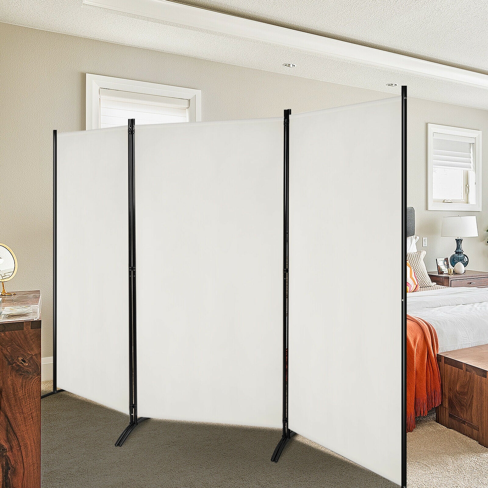 3-Panel Folding Privacy Partition Screen, White Room Dividers at Gallery Canada