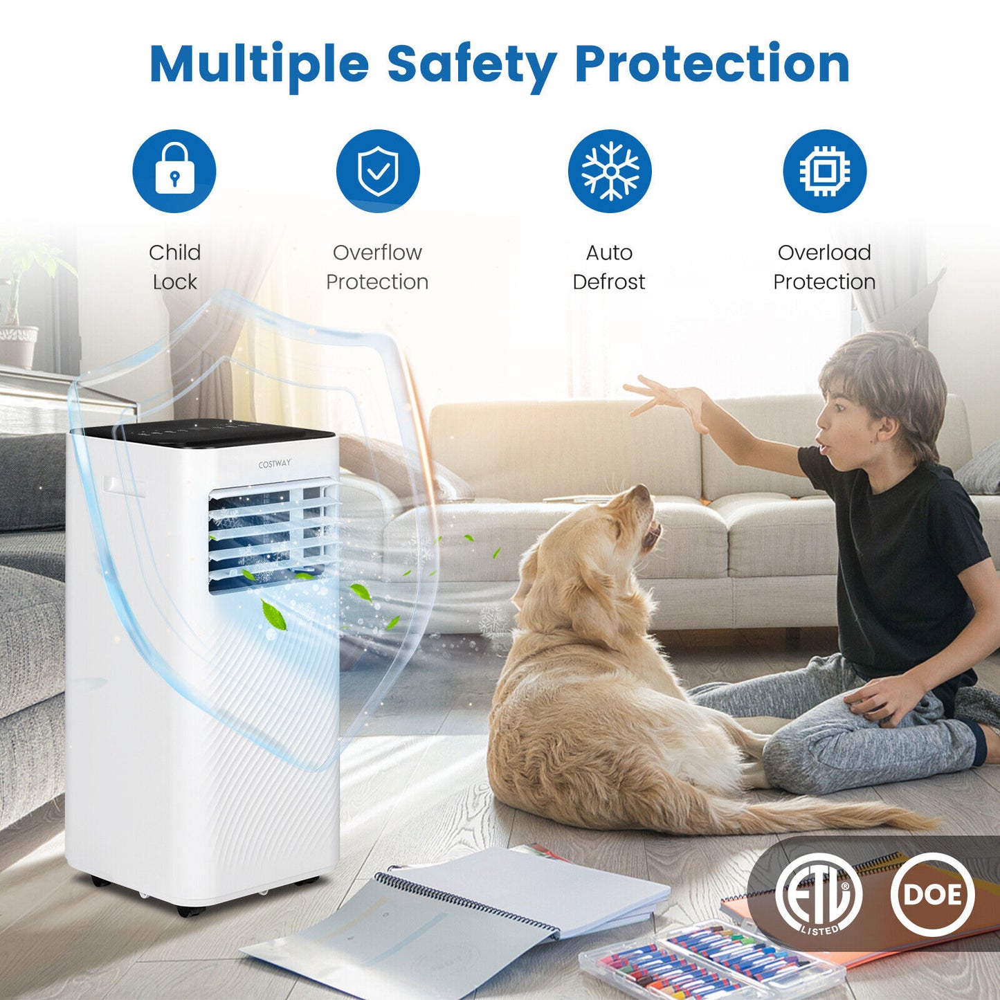 10000 BTU Portable Air Conditioner, Dehumidifier, Sleep Mode, Black Portable Air Conditioners at Gallery Canada