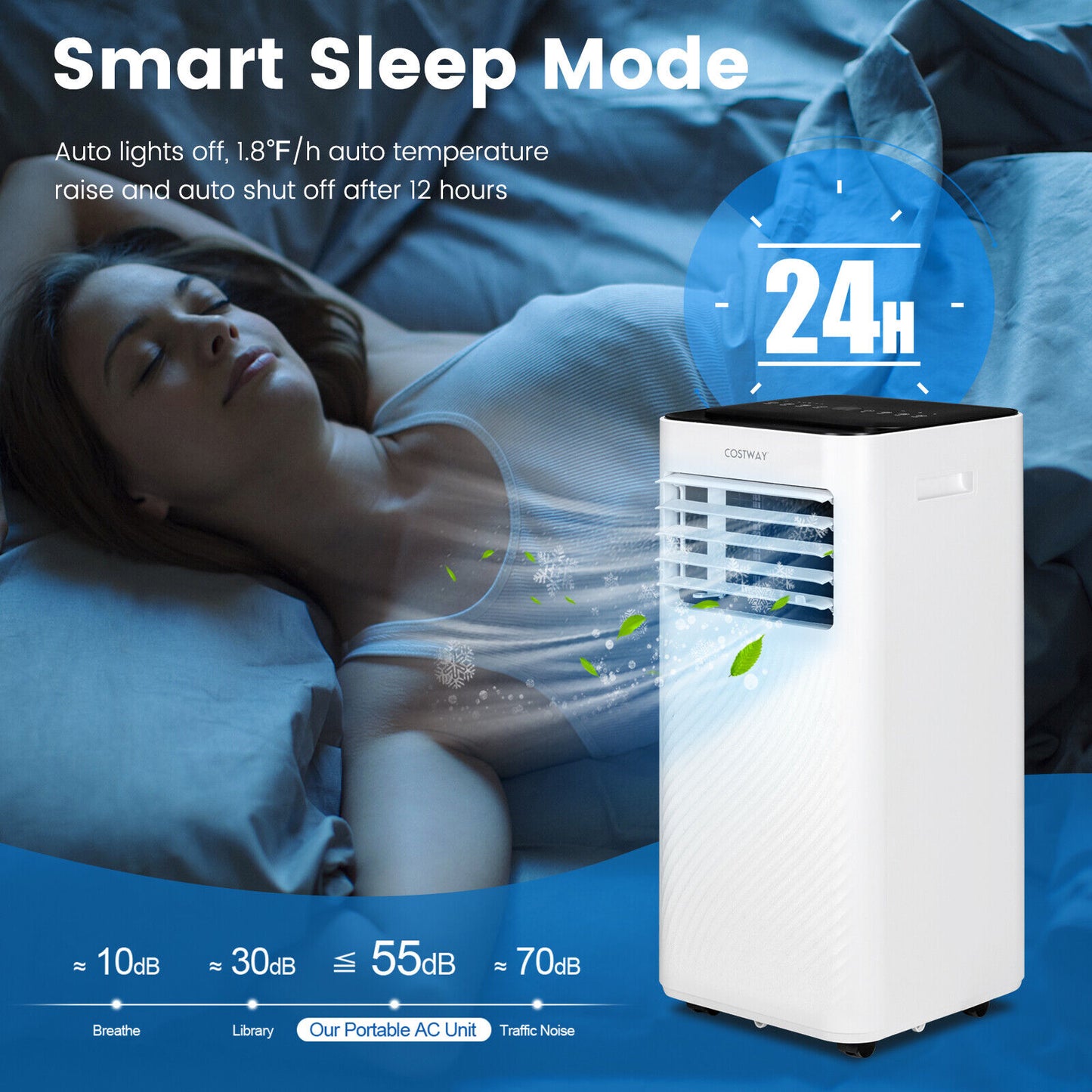10000 BTU Portable Air Conditioner, Dehumidifier, Sleep Mode, Black Portable Air Conditioners at Gallery Canada