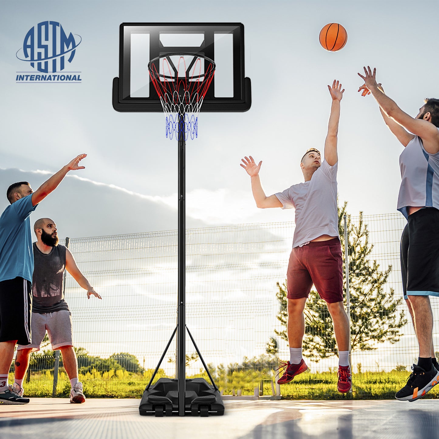 Height Adjustable Portable Shatterproof Basketball Hoop, 2 Nets, Black Sport Equipments at Gallery Canada