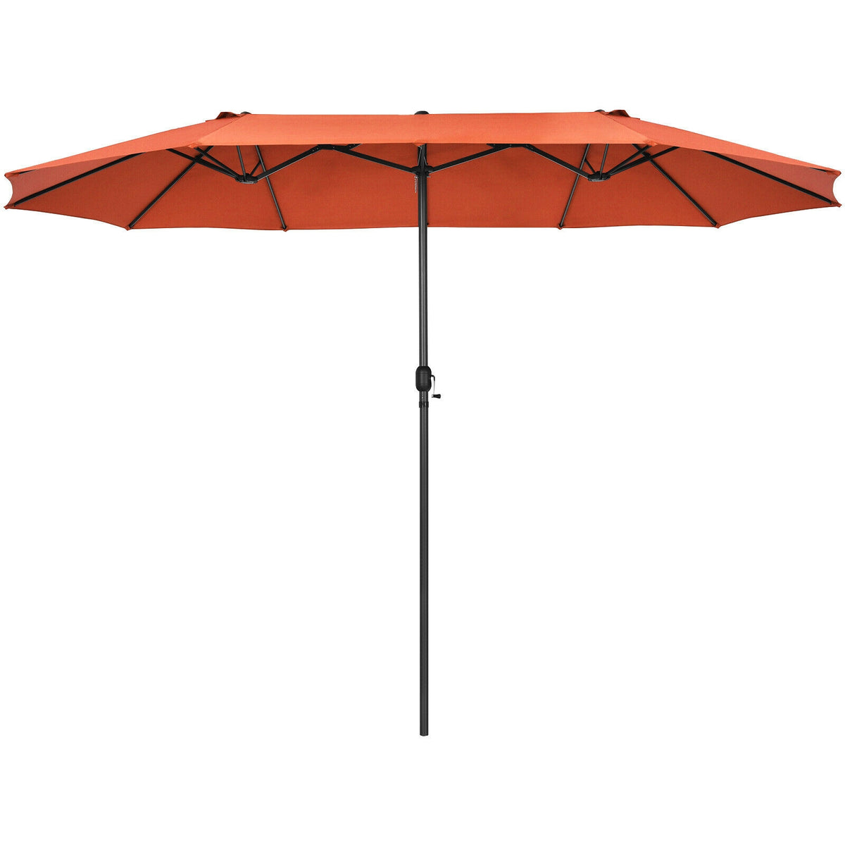 15 Feet Patio Umbrella, Hand-Crank System, Orange Outdoor Umbrellas at Gallery Canada