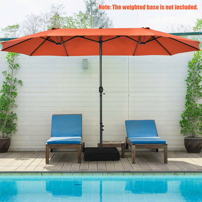 15 Feet Patio Umbrella, Hand-Crank System, Orange Outdoor Umbrellas at Gallery Canada