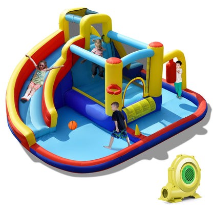 Inflatable Water Slide, 7-in-1, With 735W Air Blower, Splash Pool Bounce House at Gallery Canada