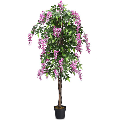 6-Feet Artificial Wisteria Silk Tree, Green Faux Plants at Gallery Canada