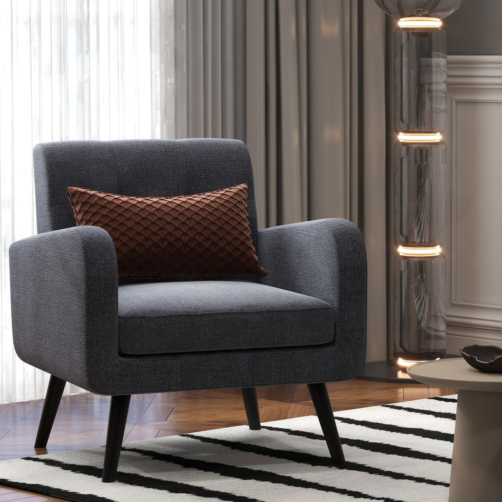 Modern Upholstered Accent Chair, Gray Accent Chairs at Gallery Canada