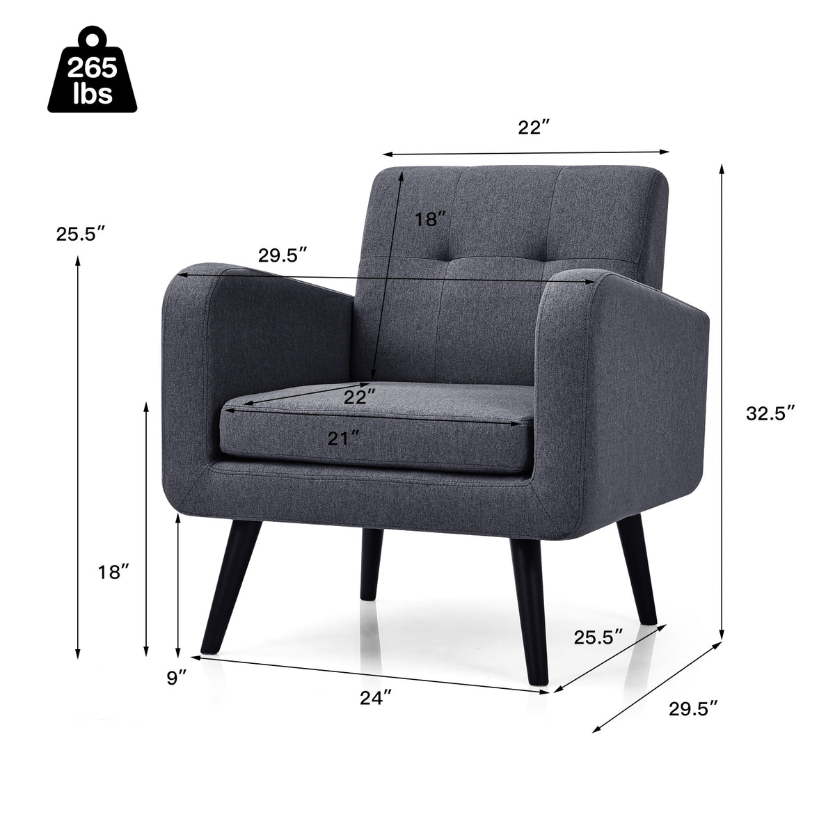 Modern Upholstered Accent Chair, Gray Accent Chairs at Gallery Canada