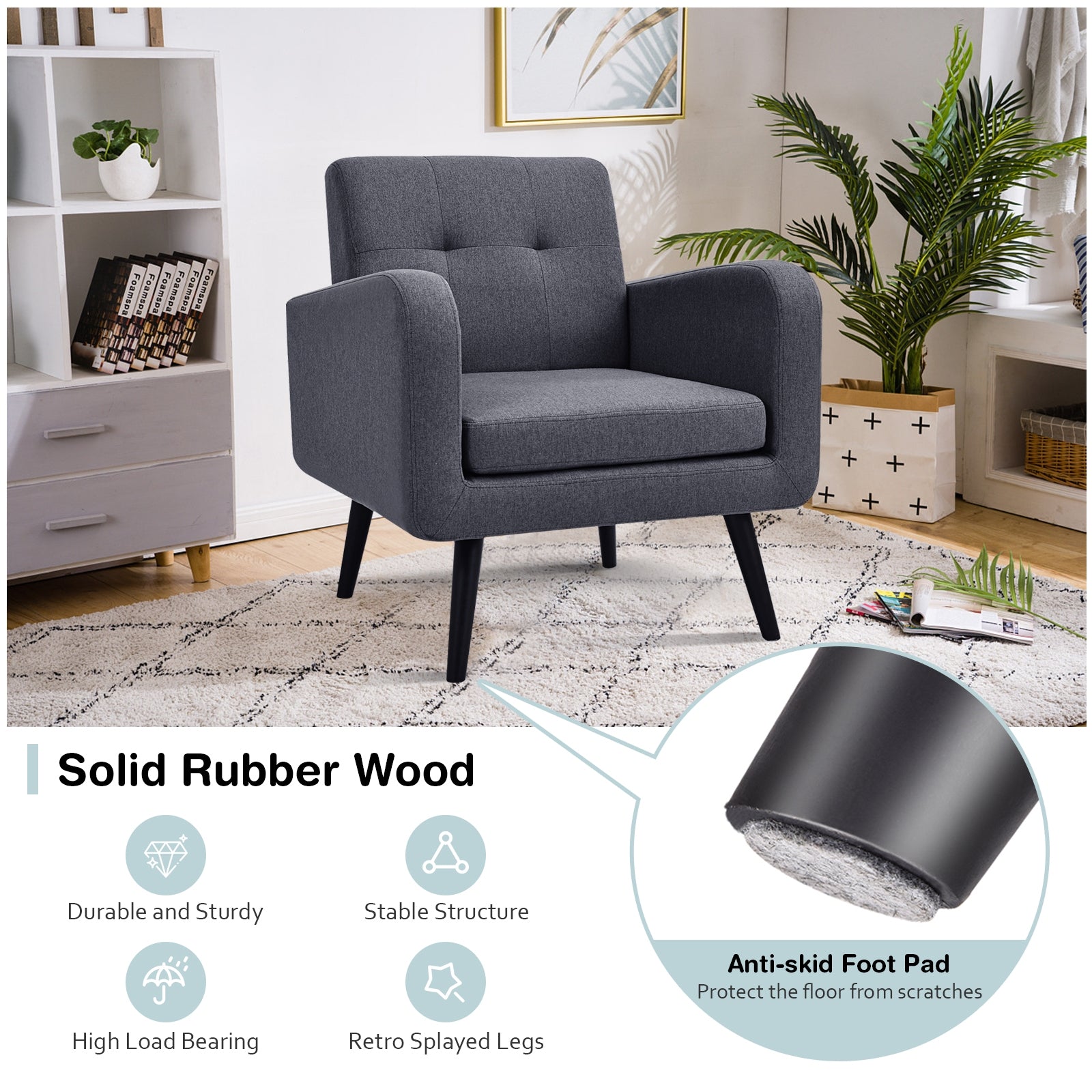 Modern Upholstered Accent Chair, Gray Accent Chairs at Gallery Canada