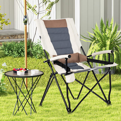 Folding Camping Chair With Cup Holder, Armrest, Lumbar Pillow, Multicolor Camping Furniture at Gallery Canada