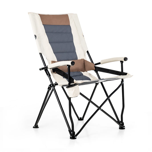Folding Camping Chair With Cup Holder, Armrest, Lumbar Pillow, Multicolor Camping Furniture Multicolor at Gallery Canada