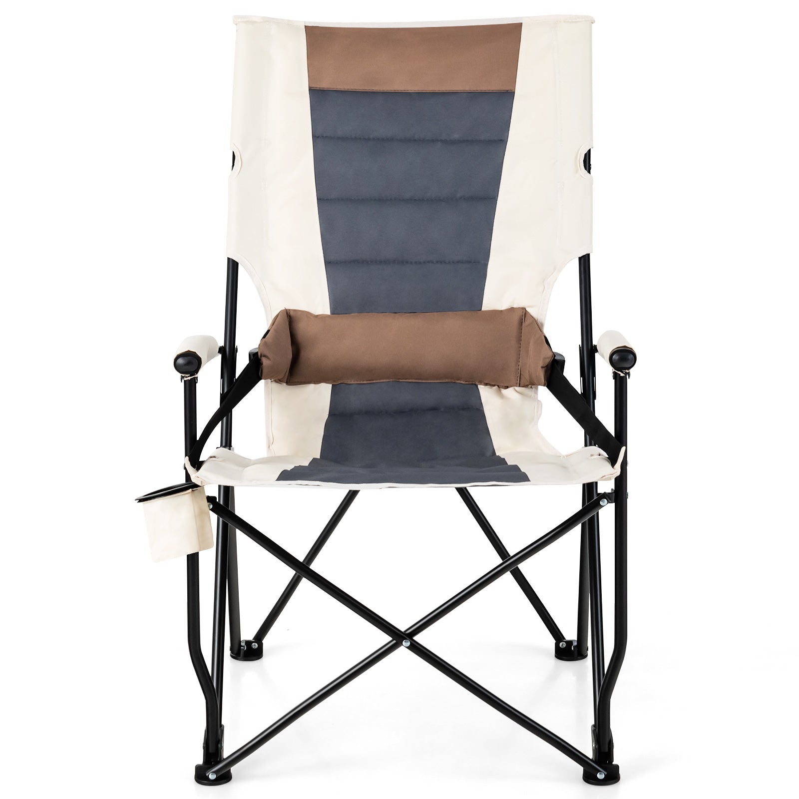 Folding Camping Chair With Cup Holder, Armrest, Lumbar Pillow, Multicolor Camping Furniture at Gallery Canada