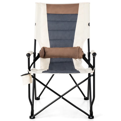 Folding Camping Chair With Cup Holder, Armrest, Lumbar Pillow, Multicolor Camping Furniture at Gallery Canada