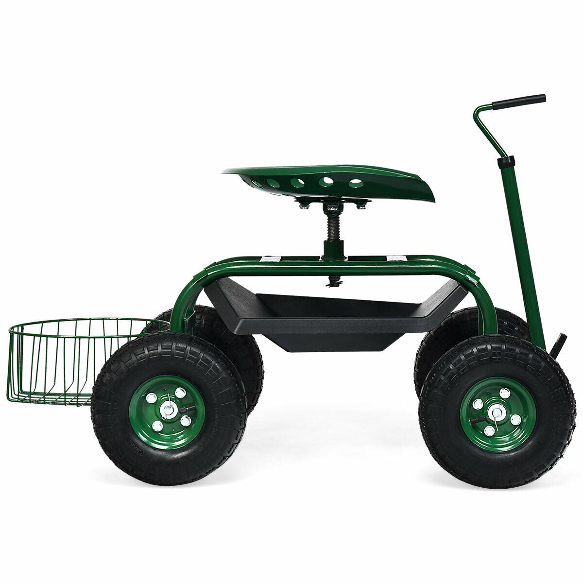 Extendable Handle Garden Cart, Rolling Wagon Scooter, Green Garden Tools at Gallery Canada