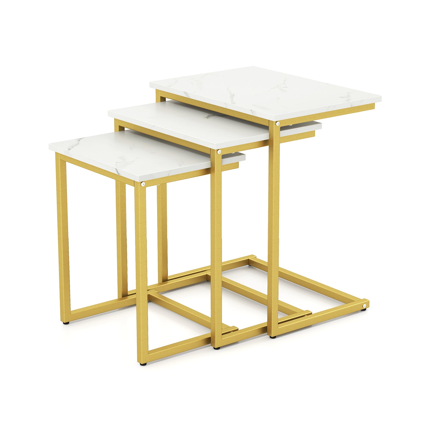 3 Piece Multifunctional Coffee End Table Set, White Living Room White at Gallery Canada