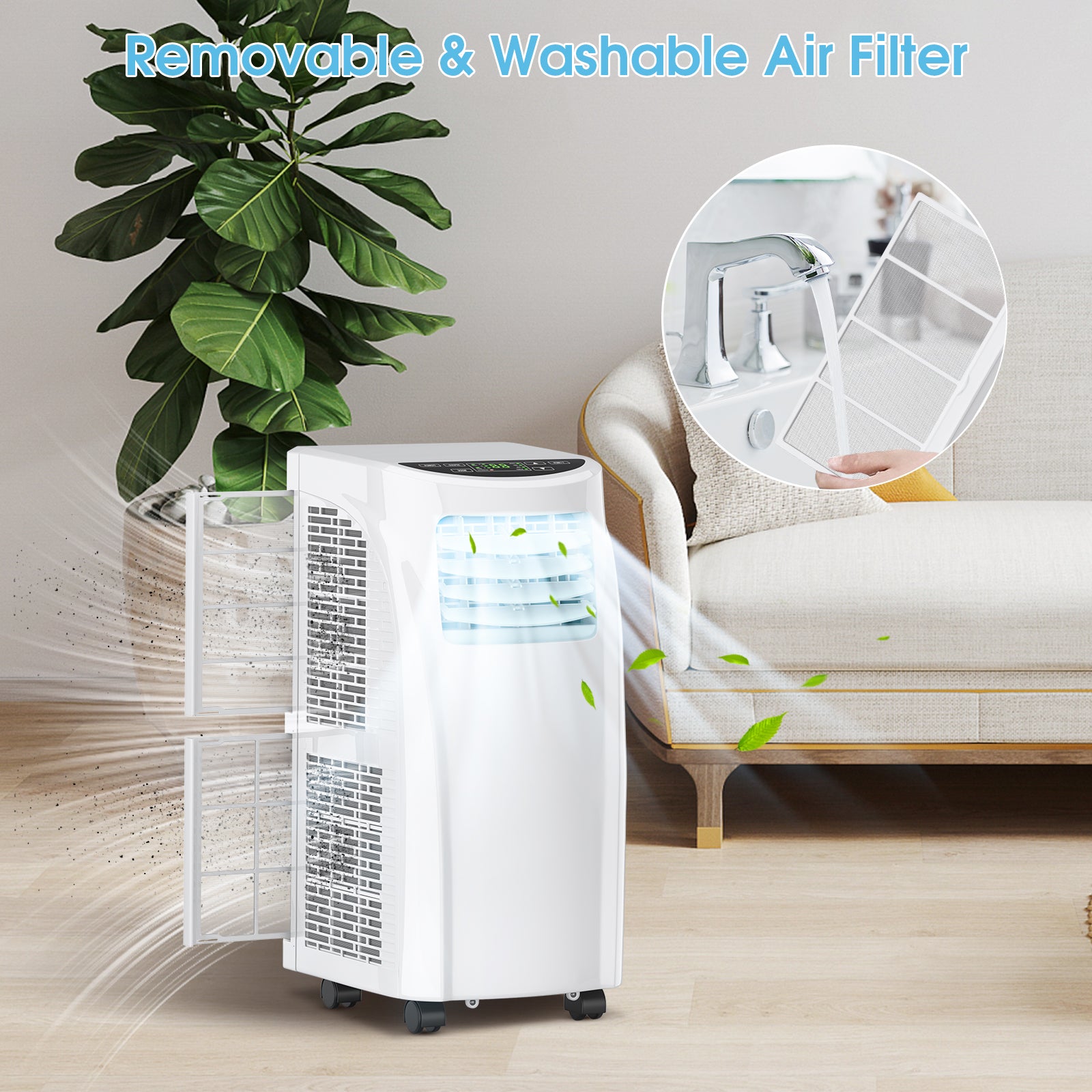 8000 BTU Portable Air Conditioner, Dehumidifier, Sleep Mode, White Portable Air Conditioners at Gallery Canada