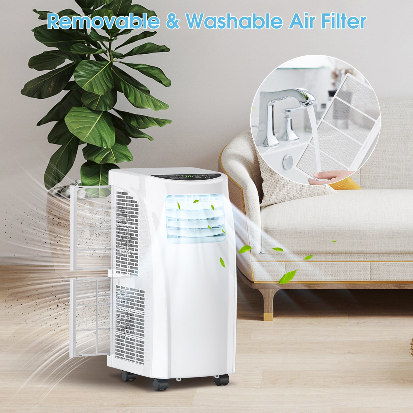 8000 BTU Portable Air Conditioner, Dehumidifier, Sleep Mode, White Portable Air Conditioners at Gallery Canada
