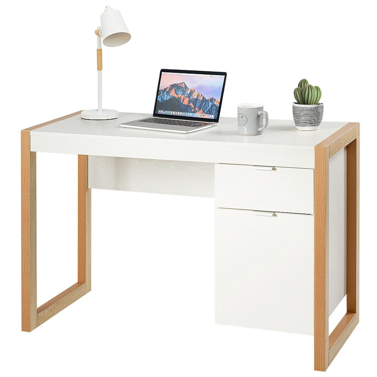 Modern Computer Desk, Study Table Workstation, White Writing Desks at Gallery Canada