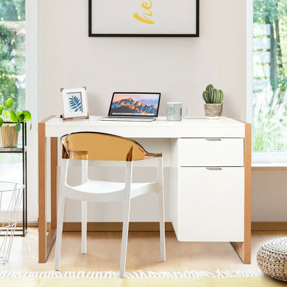 Modern Computer Desk, Study Table Workstation, White Writing Desks at Gallery Canada