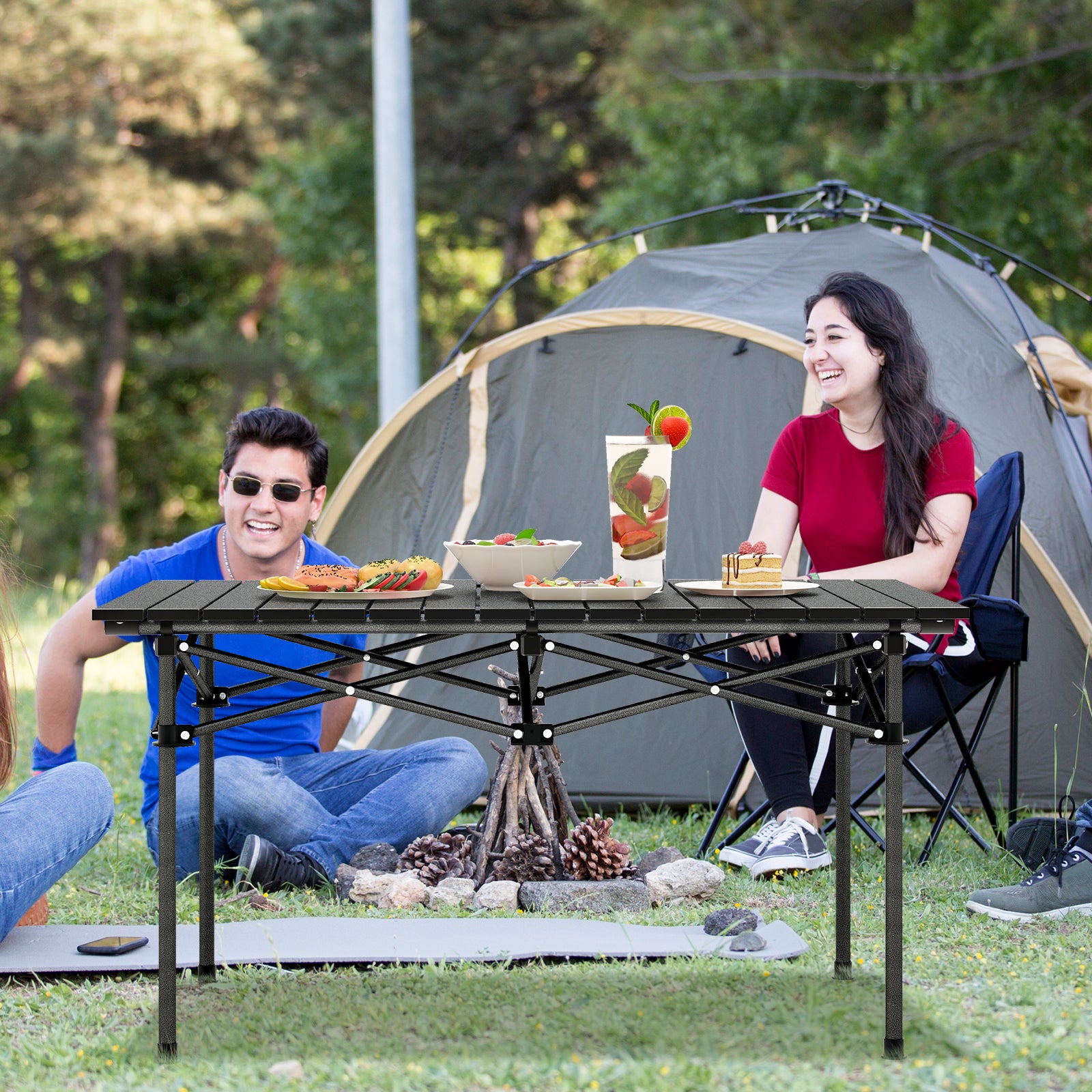 Aluminum Camping Table For 4-6 People, Black Camping Furniture at Gallery Canada