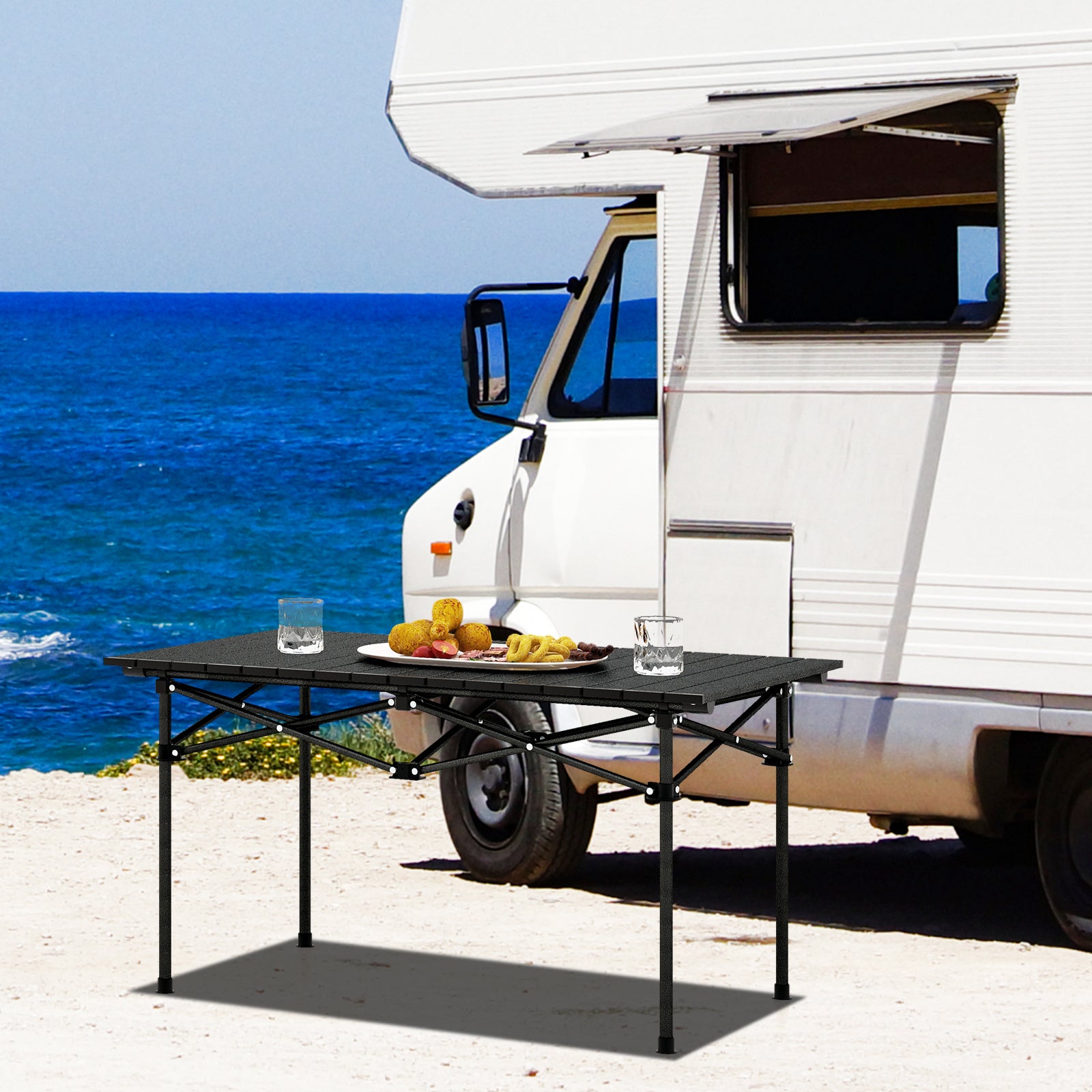 Aluminum Camping Table For 4-6 People, Black Camping Furniture at Gallery Canada