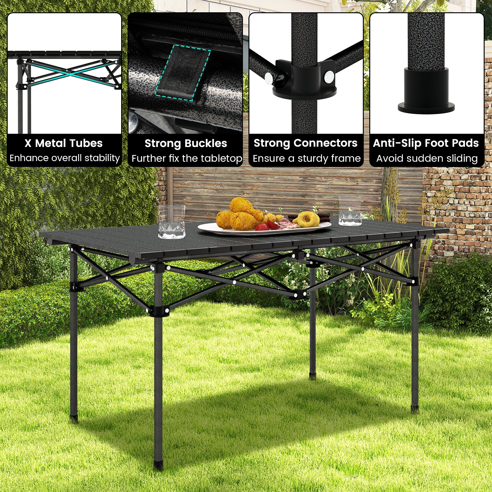 Aluminum Camping Table For 4-6 People, Black Camping Furniture at Gallery Canada