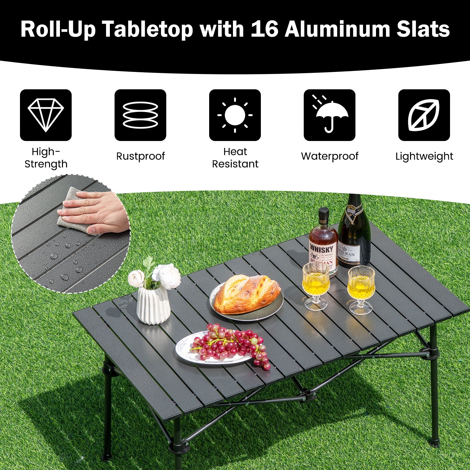 Aluminum Camping Table For 4-6 People, Black Camping Furniture at Gallery Canada
